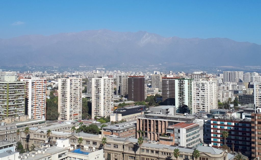 View of Santiago from the top of Cerro Santa Lucia