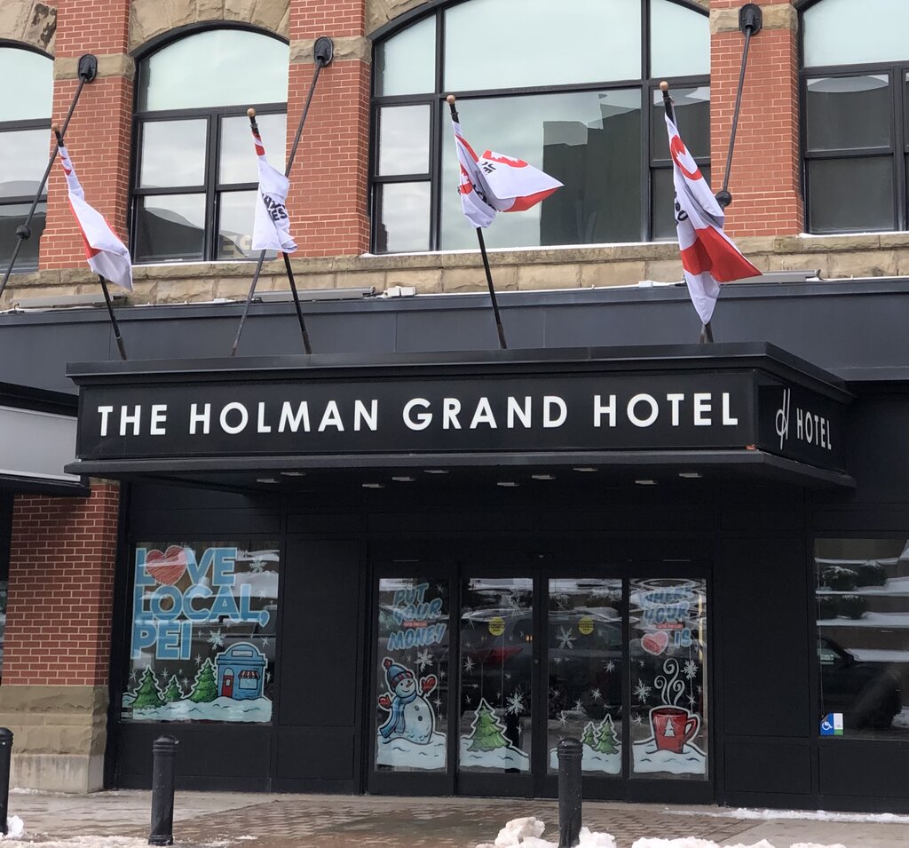 the entrance to the Holman grand hotel in Charlottetown pei